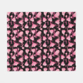 Happy Valentine's Day Liebe Script Pink Hearts Fleecedecke (Vorderseite (Horizontal))