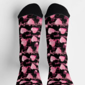 Happy Valentine's Day Liebe Script Pink Hearts Socken (Oben)