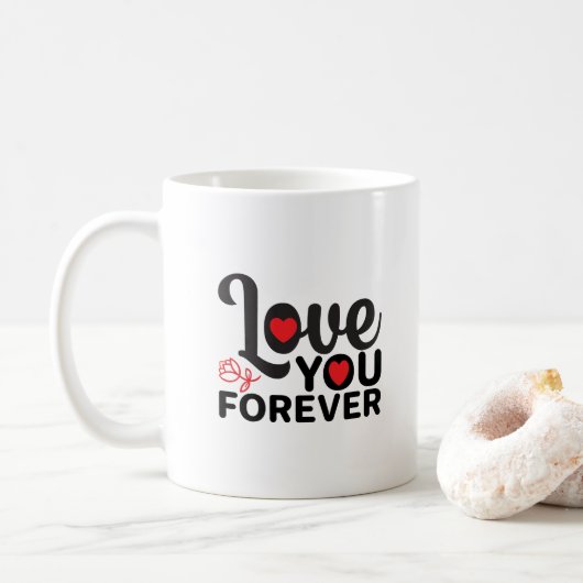 Happy Valentine's Day - Liebe Sie für immer Bilder Kaffeetasse (Mit Donut)