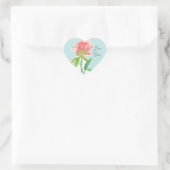 Happy Valentine's Day Liebe You Pink Rose Herz-Aufkleber (Tasche)