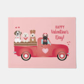 Happy Valentines Day Lieferwagen LKW Liebe Hunde Fußmatte (Vorderseite)