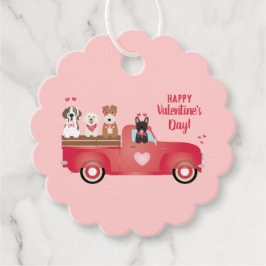Happy Valentines Day Lieferwagen LKW Liebe Hunde Geschenkanhänger
