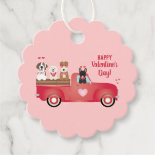Happy Valentines Day Lieferwagen LKW Liebe Hunde Geschenkanhänger
