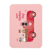 Happy Valentines Day Lieferwagen LKW Liebe Hunde Magnet (Vertikal)