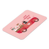 Happy Valentines Day Lieferwagen LKW Liebe Hunde Magnet (Linke Seite)