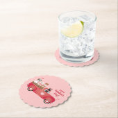 Happy Valentines Day Lieferwagen LKW Liebe Hunde Untersetzer (Vor Ort)