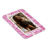 Happy Valentines Day Light Pink Jungle Heart Foto Magnet (Rechte Seite)