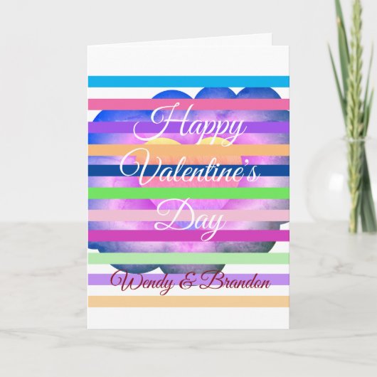 Happy Valentine's Day Lila Blume Card Karte (Vorderseite)