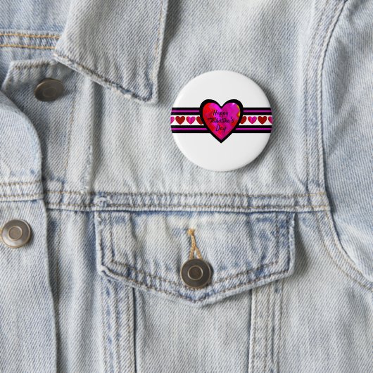 Happy Valentine's Day Lined Design Texted Button (Beispiel)