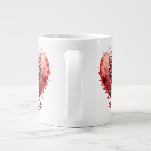Happy Valentine's Day Little Kitten with Heart Jumbo-Tasse (Rückseite)