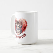 Happy Valentine's Day Little Kitten with Heart Kaffeetasse (Vorderseite Links)