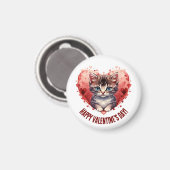 Happy Valentine's Day Little Kitten witn Herz Magnet (Vorderseite/Rückseite)
