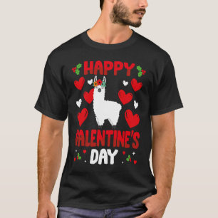 Happy Valentines Day Llama Herz Liebe Tier T-Shirt
