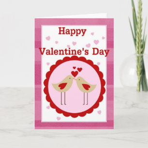 Happy Valentine's Day Love Birds Card Feiertagskarte