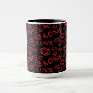Happy Valentine's Day Love Elegant Red &Black Tasse