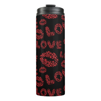 Happy Valentine's Day Love Elegant Red &Black Thermosbecher