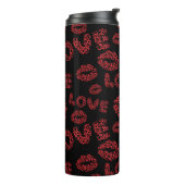 Happy Valentine's Day Love Elegant Red &Black Thermosbecher (Nach links gedreht)