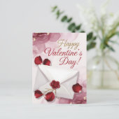 Happy Valentine's Day! Love Letter Feiertagspostkarte (Stehend Vorderseite)