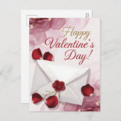 Happy Valentine's Day! Love Letter Feiertagspostkarte (Vorne/Hinten)