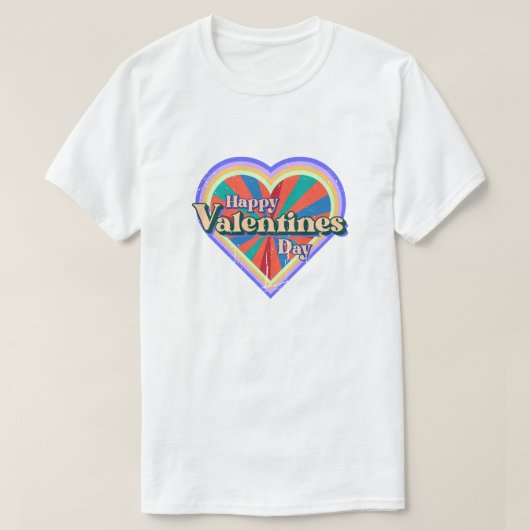 Happy Valentine's Day Love Retro  T-Shirt (Design vorne)