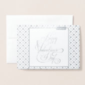 Happy Valentine's Day Lovely Elegantes Modernes Folienkarte (Vorderseite mit Umschlag)
