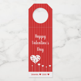 Happy Valentine's Day Lovely Red White Hearts Flaschenanhänger