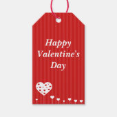 Happy Valentine's Day Lovely Red White Hearts Geschenkanhänger (Vorderseite)