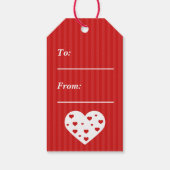 Happy Valentine's Day Lovely Red White Hearts Geschenkanhänger (Rückseite)