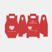 Happy Valentine's Day Lovely Red White Hearts Geschenkschachtel (Ungefaltet)