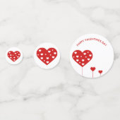 Happy Valentine's Day Lovely Red White Hearts Konfetti (Rückseiten)