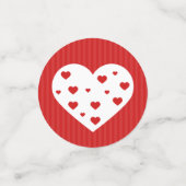 Happy Valentine's Day Lovely Red White Hearts Konfetti (Klein Vorderseite)