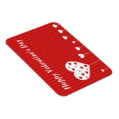 Happy Valentine's Day Lovely Red White Hearts Magnet (Rechte Seite)