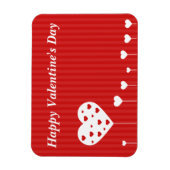 Happy Valentine's Day Lovely Red White Hearts Magnet (Vertikal)