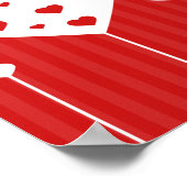 Happy Valentine's Day Lovely Red White Hearts Poster (Ecke)