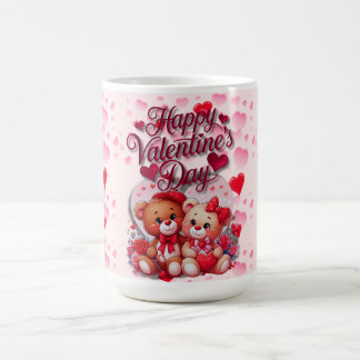 Happy Valentine's Day Loving Teddy Bear Couple Kaffeetasse