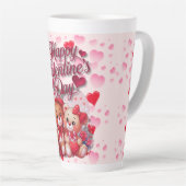 Happy Valentine's Day Loving Teddy Bear Couple Milchtasse (Rechte Ecke)