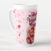 Happy Valentine's Day Loving Teddy Bear Couple Milchtasse (Linke Ecke)