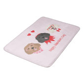 Happy Valentines Day Maltipoo Hunde Badematte (Schrägansicht)