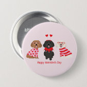 Happy Valentines Day Maltipoo Hunde Button (Vorne & Hinten)