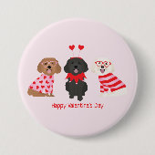 Happy Valentines Day Maltipoo Hunde Button (Vorderseite)