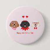 Happy Valentines Day Maltipoo Hunde Button (Vorderseite)
