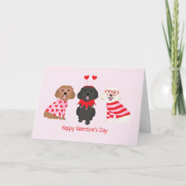 Happy Valentines Day Maltipoo Hunde Feiertagskarte