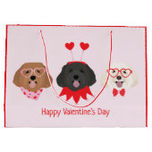 Happy Valentines Day Maltipoo Hunde Große Geschenktüte (Rückseite)