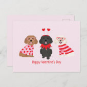 Happy Valentines Day Maltipoo Hunde Postkarte (Vorne/Hinten)