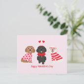 Happy Valentines Day Maltipoo Hunde Postkarte (Stehend Vorderseite)
