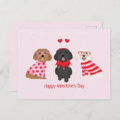 Happy Valentines Day Maltipoo Hunde Postkarte (Vorne/Hinten)