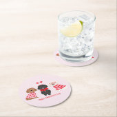 Happy Valentines Day Maltipoo Hunde Runder Pappuntersetzer (Vor Ort)