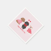Happy Valentines Day Maltipoo Hunde Serviette (Ecke)