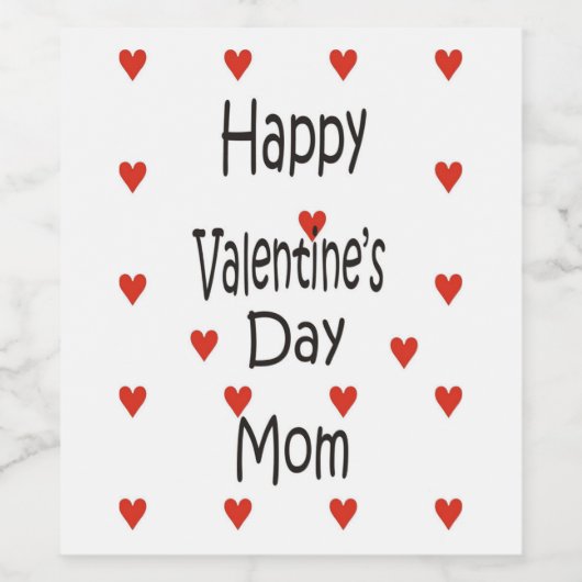 Happy Valentine's Day Mama Weinetikett (Einzelnes Label)