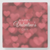 Happy Valentine's Day Marmorsteinstein Untersetzer (Vorderseite)